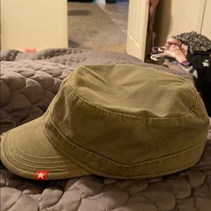 military style hat.